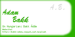 adam bakk business card