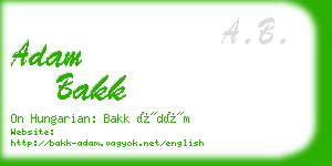 adam bakk business card